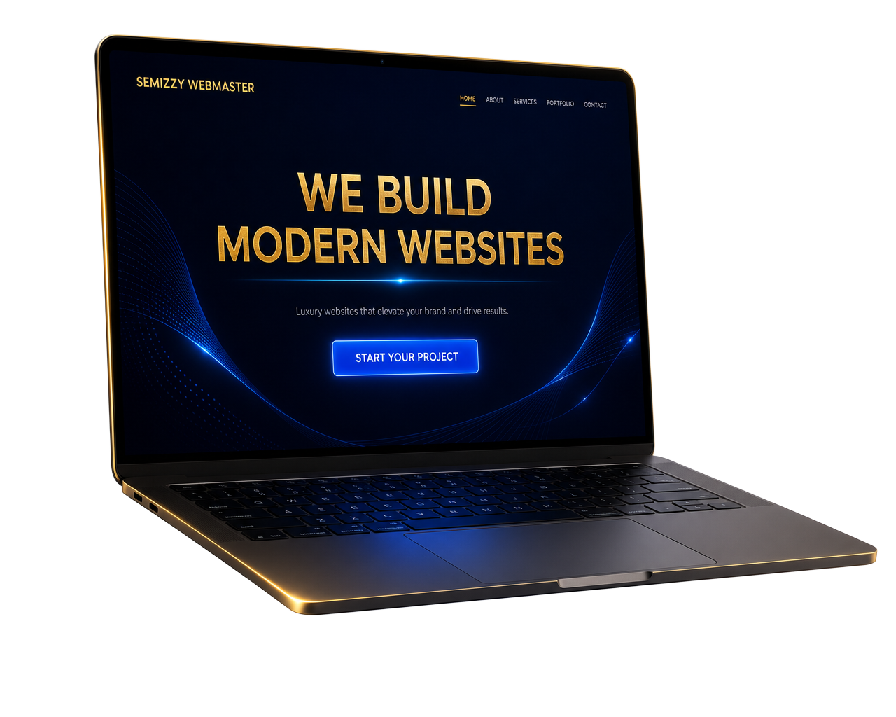 Laptop showing a premium Semizzy Webmaster website design